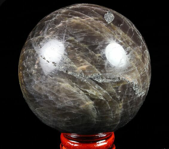 Polished Black Moonstone Sphere - Madagascar #78938